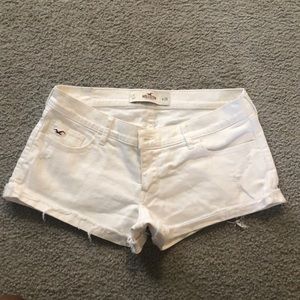 Hollister white denim shorts